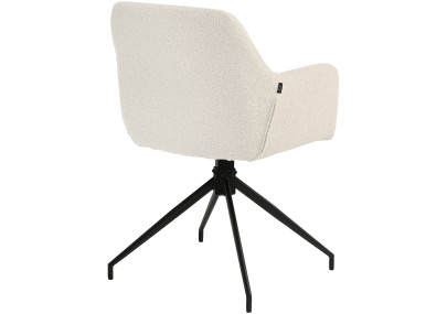 Ensemble de 2 chaises de salle à manger Merlinda en tissu Teddy crème