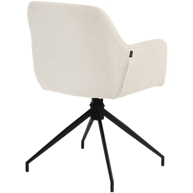 Ensemble de 2 chaises de salle à manger Merlinda en tissu Teddy crème