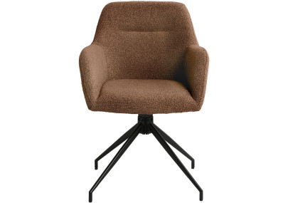 Ensemble de 2 chaises de salle à manger Merlinda en tissu Teddy brun