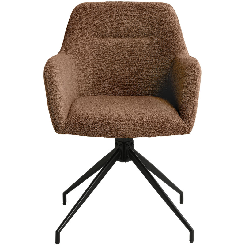 Ensemble de 2 chaises de salle à manger Merlinda en tissu Teddy brun