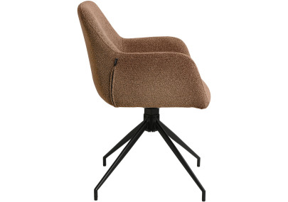 Ensemble de 2 chaises de salle à manger Merlinda en tissu Teddy brun