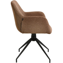 Ensemble de 2 chaises de salle à manger Merlinda en tissu Teddy brun