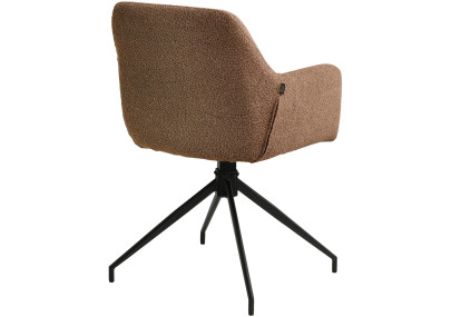 Ensemble de 2 chaises de salle à manger Merlinda en tissu Teddy brun