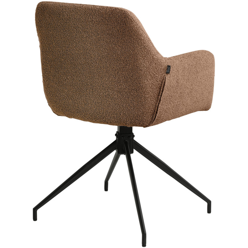Ensemble de 2 chaises de salle à manger Merlinda en tissu Teddy brun