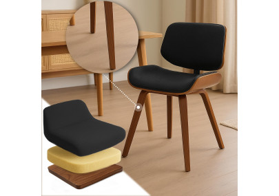 Ensemble de 2 chaises visiteurs en tissu Beverley noyer/noir