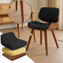 Ensemble de 2 chaises visiteurs en tissu Beverley noyer/noir