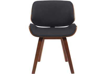 Ensemble de 2 chaises visiteurs en tissu Beverley noyer/noir