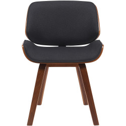 Ensemble de 2 chaises visiteurs en tissu Beverley noyer/noir