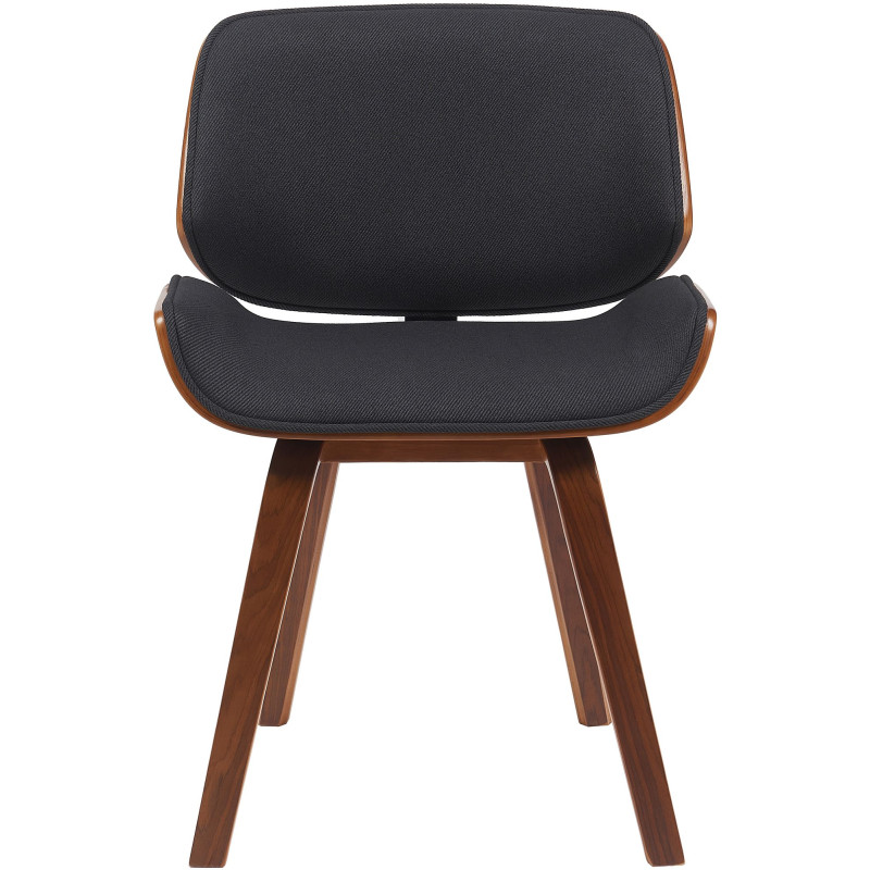 Ensemble de 2 chaises visiteurs en tissu Beverley noyer/noir