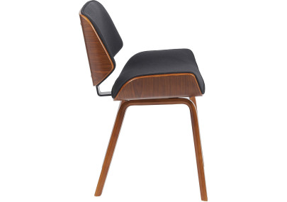Ensemble de 2 chaises visiteurs en tissu Beverley noyer/noir