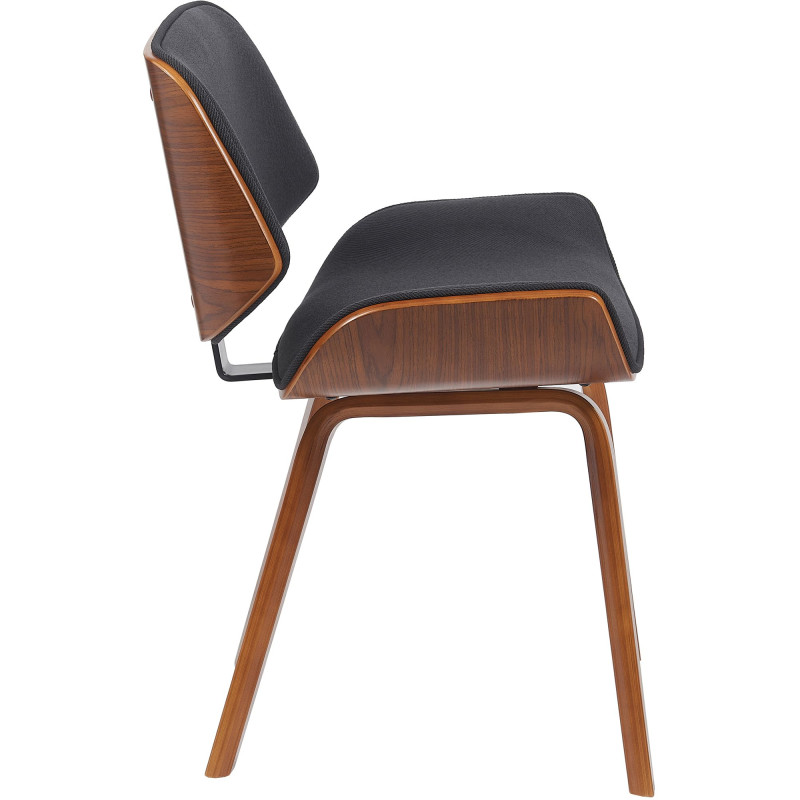 Ensemble de 2 chaises visiteurs en tissu Beverley noyer/noir