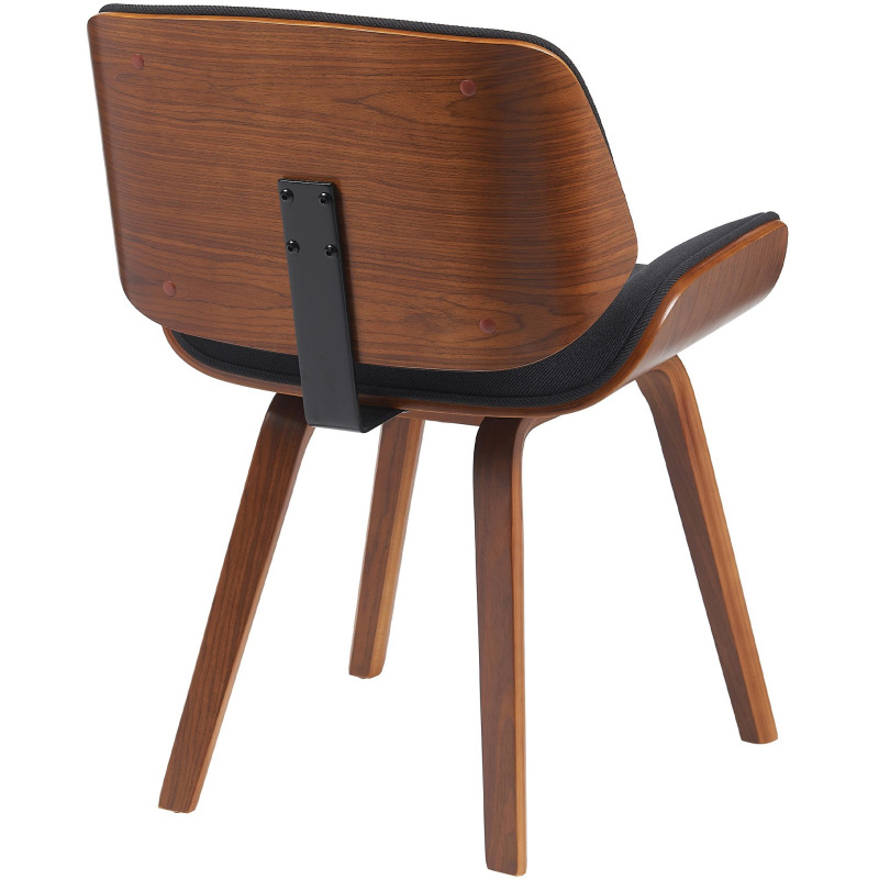 Ensemble de 2 chaises visiteurs en tissu Beverley noyer/noir