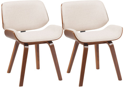 Ensemble de 2 chaises visiteurs en tissu Beverley noix/crème