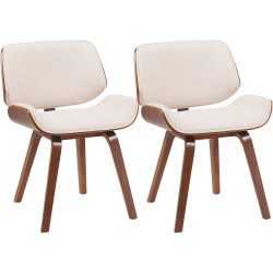 Ensemble de 2 chaises visiteurs en tissu Beverley noix/crème