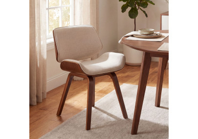 Ensemble de 2 chaises visiteurs en tissu Beverley noix/crème