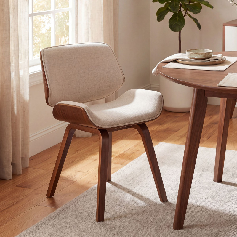 Ensemble de 2 chaises visiteurs en tissu Beverley noix/crème