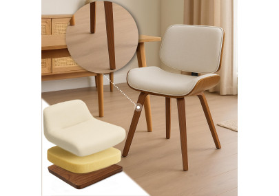 Ensemble de 2 chaises visiteurs en tissu Beverley noix/crème