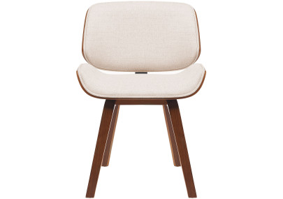 Ensemble de 2 chaises visiteurs en tissu Beverley noix/crème