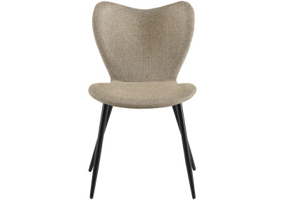 Ensemble de 2 chaises de salle à manger en tissu Maika taupe