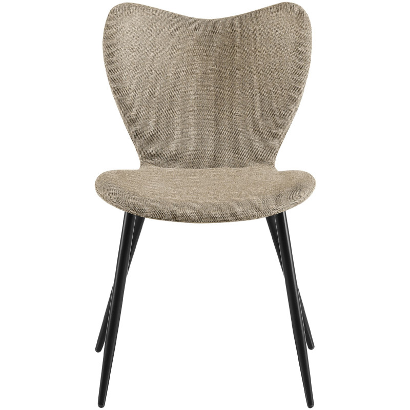 Ensemble de 2 chaises de salle à manger en tissu Maika taupe