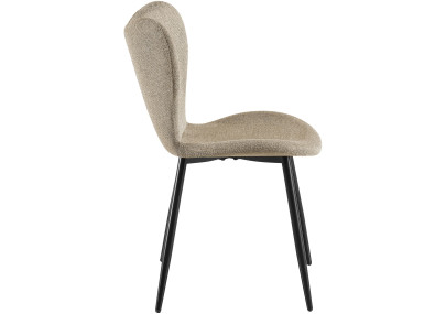 Ensemble de 2 chaises de salle à manger en tissu Maika taupe