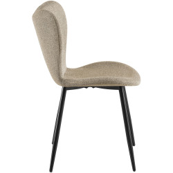 Ensemble de 2 chaises de salle à manger en tissu Maika taupe