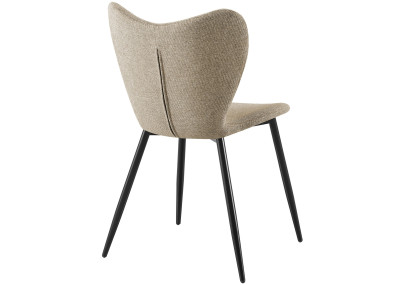 Ensemble de 2 chaises de salle à manger en tissu Maika taupe