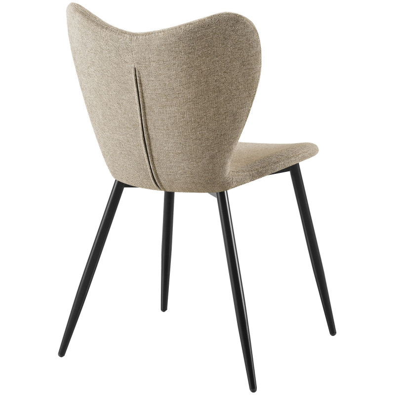 Ensemble de 2 chaises de salle à manger en tissu Maika taupe