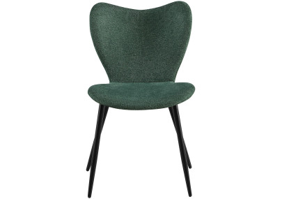 Ensemble de 2 chaises de salle à manger en tissu Maika vert