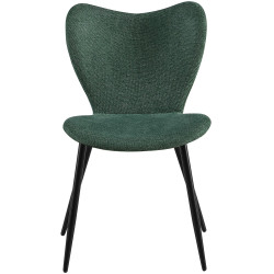 Ensemble de 2 chaises de salle à manger en tissu Maika vert