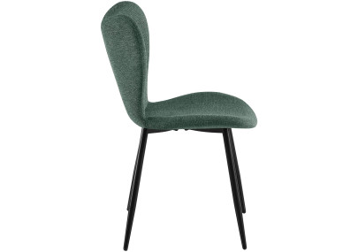 Ensemble de 2 chaises de salle à manger en tissu Maika vert