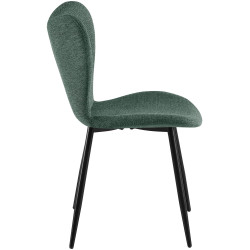 Ensemble de 2 chaises de salle à manger en tissu Maika vert