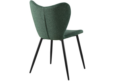 Ensemble de 2 chaises de salle à manger en tissu Maika vert