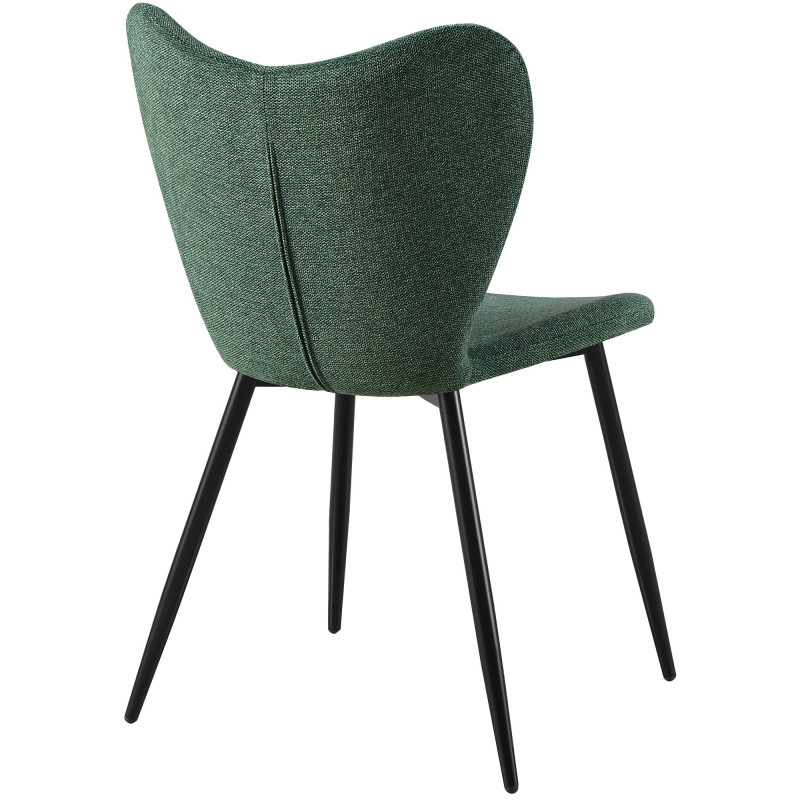 Ensemble de 2 chaises de salle à manger en tissu Maika vert