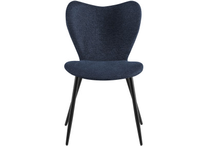 Ensemble de 2 chaises de salle à manger en tissu Maika bleu