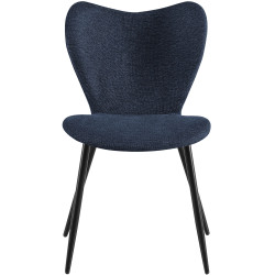 Ensemble de 2 chaises de salle à manger en tissu Maika bleu