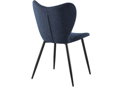 Ensemble de 2 chaises de salle à manger en tissu Maika bleu