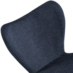 Ensemble de 2 chaises de salle à manger en tissu Maika bleu