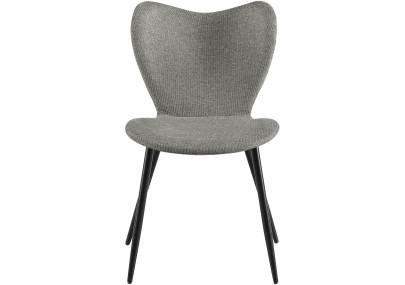 Ensemble de 2 chaises de salle à manger en tissu Maika gris