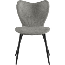 Ensemble de 2 chaises de salle à manger en tissu Maika gris