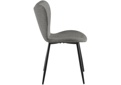 Ensemble de 2 chaises de salle à manger en tissu Maika gris