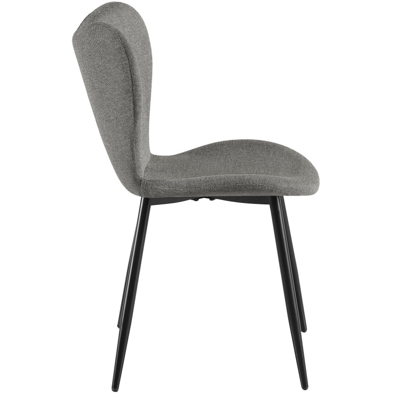 Ensemble de 2 chaises de salle à manger en tissu Maika gris