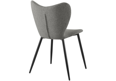 Ensemble de 2 chaises de salle à manger en tissu Maika gris