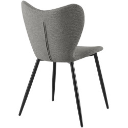 Ensemble de 2 chaises de salle à manger en tissu Maika gris
