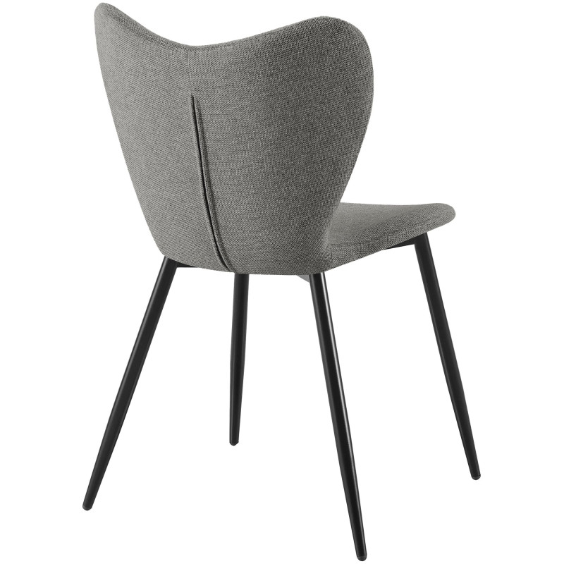 Ensemble de 2 chaises de salle à manger en tissu Maika gris