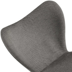Ensemble de 2 chaises de salle à manger en tissu Maika gris