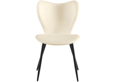 Ensemble de 2 chaises de salle à manger Maika en velours crème