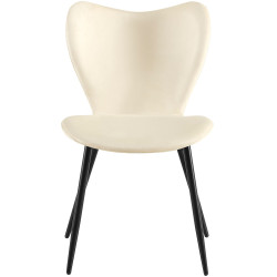 Ensemble de 2 chaises de salle à manger Maika en velours crème