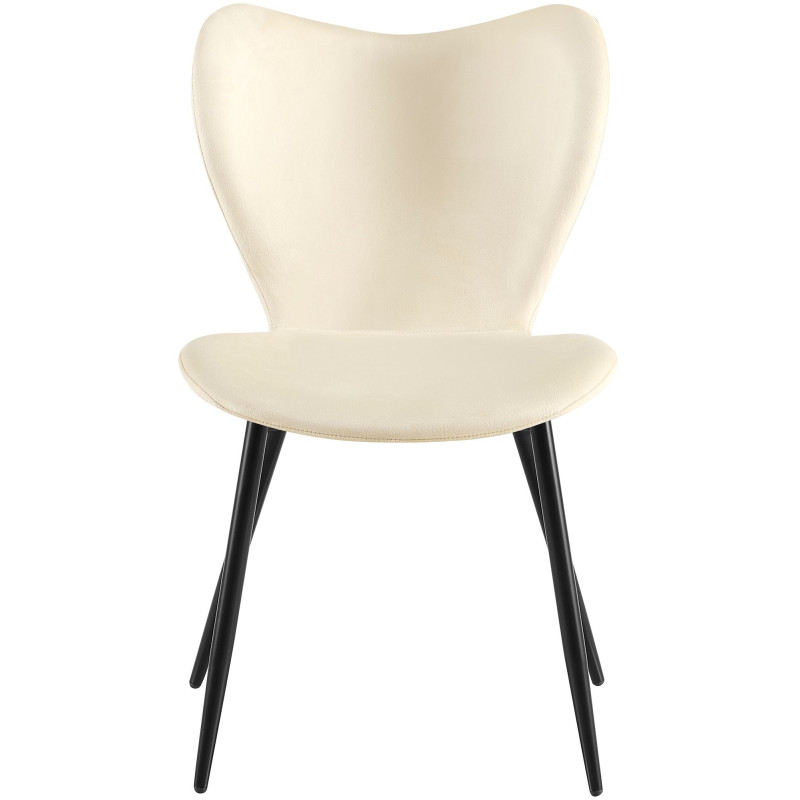 Ensemble de 2 chaises de salle à manger Maika en velours crème