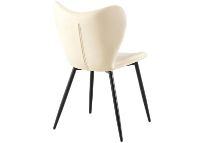 Ensemble de 2 chaises de salle à manger Maika en velours crème